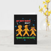 Hilarious Gingerbread Cookie My Butt Hurts Xmas Hu カード (黄色い花)