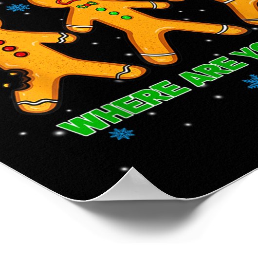 Hilarious Gingerbread Cookie My Butt Hurts Xmas Hu ポスター (角)