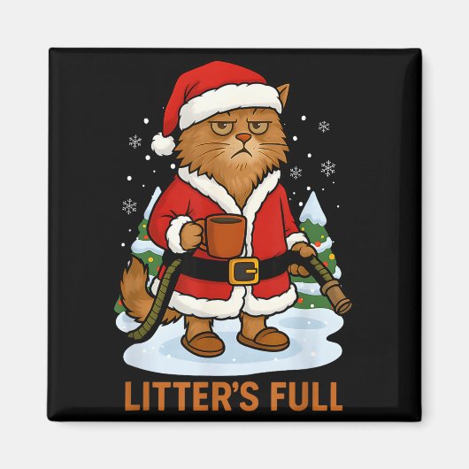 Hilarious Litter’s Full Funny Coffee Cat Lovers Ch マグネット (正面)