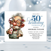 Hilarious Man Turning 50 Milestone Party Invite 招待状