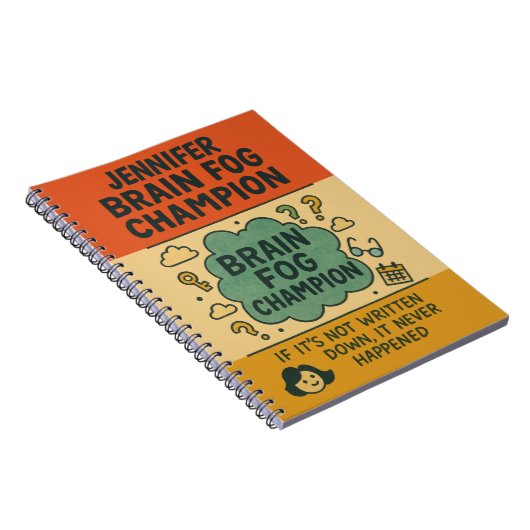 Hilarious Perimenopause Brain Fog Champion ノートブック (右側)