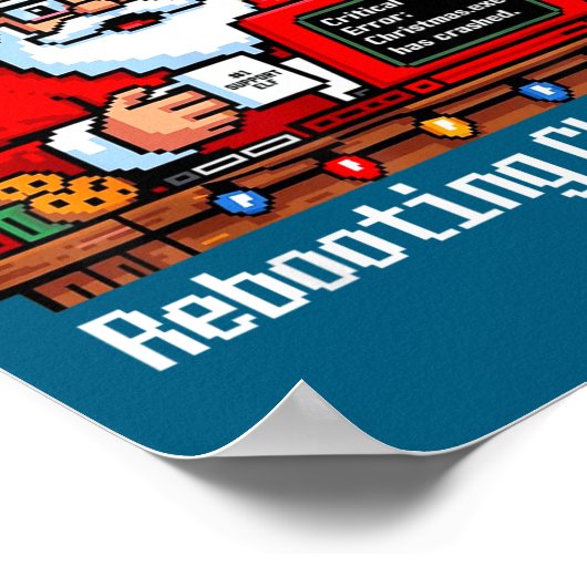 Hilarious Santa s Support Tech Rebooting IT Comput ポスター (角)