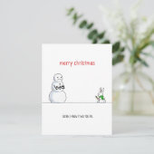 Hilarious Snowman and Bunny Xmas Card シーズンカード (スタンド正面)