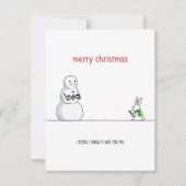 Hilarious Snowman and Bunny Xmas Card シーズンカード (正面)