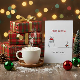 Hilarious Snowman and Bunny Xmas Card シーズンカード