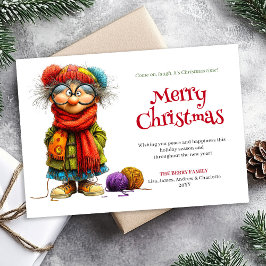 Hilarious Woman Christmas Card Editable Design シーズンカード