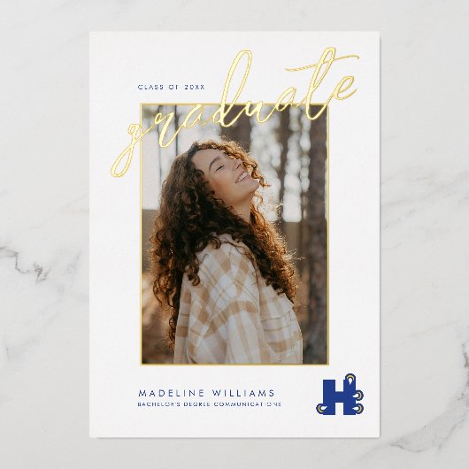 Hilbert College Graduation 箔招待状 (正面)