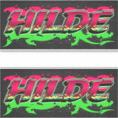 Hilde Vorname Name Graffiti Aufkleber Sticker シール (正面)