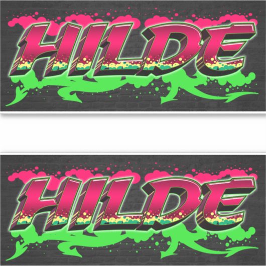 Hilde Vorname Name Graffiti Aufkleber Sticker シール (正面)