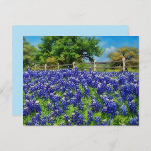 Hill Country Texas Bluebonnet Note Card Set ノートカード (正面/裏面)