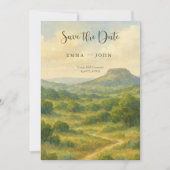 Hill Country Texas Unique Save the Date 招待状 (正面)