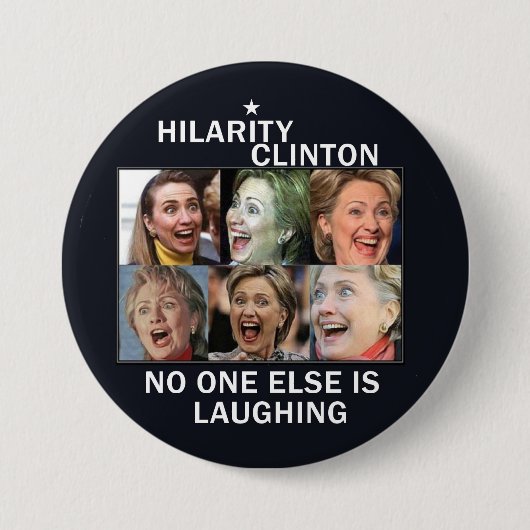 Hillarityクリントン 缶バッジ (正面)