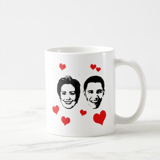 HillaryとObamaのための恋人.png コーヒーマグカップ (右)