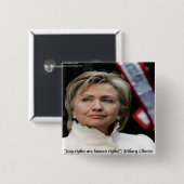 Hillary Clinton ゲイの権利の引用 缶バッジ (正面&裏面)