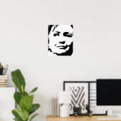 HILLARY CLINTON INK ART ポスター (ホームオフィス)