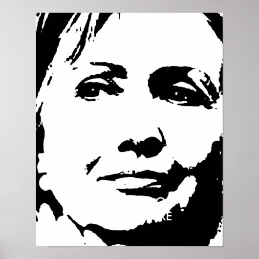HILLARY CLINTON INK ART ポスター (正面)