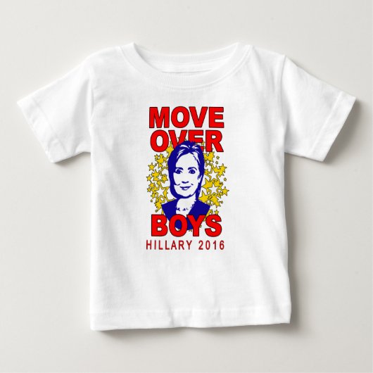 Hillary Clinton Move Over Boys Toddler Ruffle Tee ベビーTシャツ (正面)