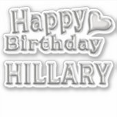 Hillary Happy Birthday silver Aufkleber Sticker シール (正面)