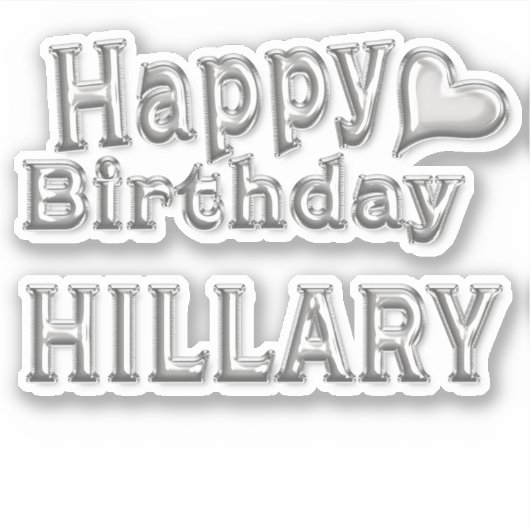 Hillary Happy Birthday silver Aufkleber Sticker シール (正面)