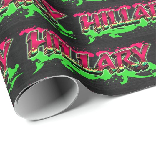 Hillary Vorname Name Graffiti red green ラッピングペーパー (ロールコーナー)
