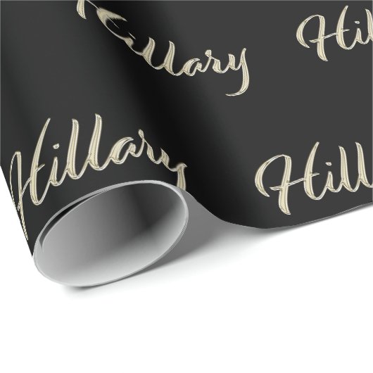Hillary white gold Handwriting Geschenkpapier ラッピングペーパー (ロールコーナー)