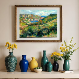 Hills around the Bay of Moulin Huet, Renoir ポスター