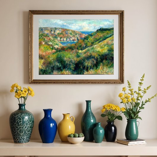Hills around the Bay of Moulin Huet, Renoir ポスター