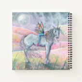 Hills of Enchantment Unicorn Fairy Sketchbook ノートブック (裏面)