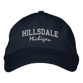 Hillsdale Michigan Embroidered Baseball Hat 刺繍入りキャップ (正面)