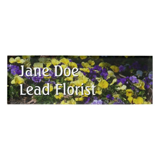 Hillside of Purple and Yellow Pansies 名札 (正面)