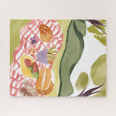 Hillside Picnic | Painted Watercolor Landscape ジグソーパズル (横)