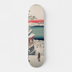 Hilltop Snow View Vintage Ukiyo-e Japanese Art スケートボード