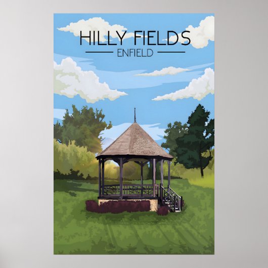 Hilly Fields Park Enfield Travel Poster ポスター (正面)