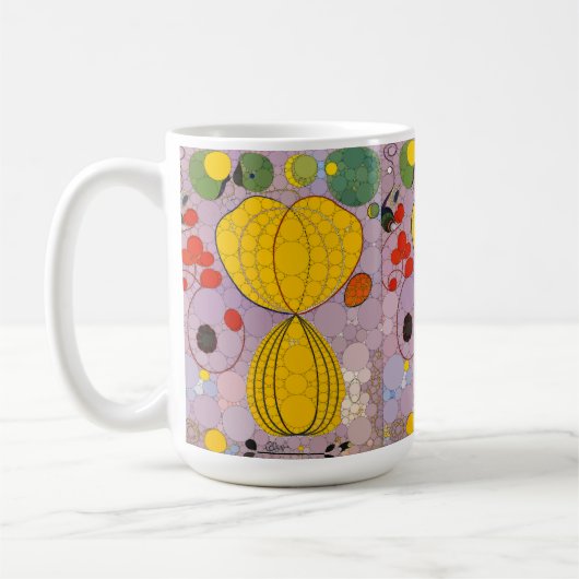 Hilma af Klintの後の10番目に大きい、7番目のドット コーヒーマグカップ (左)