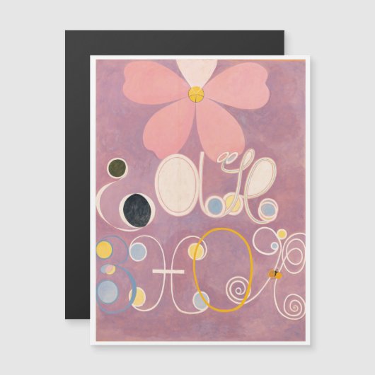 Hilma Af Klint、10番目に大きいNo5、抽象芸術・アート マグネット招待状 (正面/裏面)