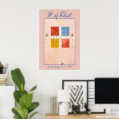 Hilma Af Klint Pastel Pink Abstract Art Print ポスター (ホームオフィス)