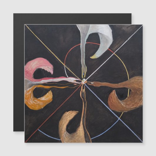 Hilma Af Klint, The Swan No.7,抽象芸術・アート マグネット招待状 (正面/裏面)