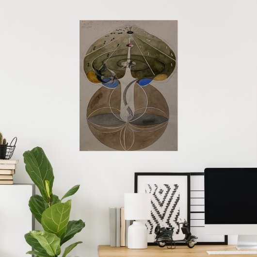 Hilma Af Klint, Tree Of Knowledge No2抽象芸術・アート ポスター (ホームオフィス)