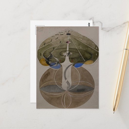 Hilma Af Klint, Tree Of Knowledge No2抽象芸術・アート ポストカード (正面/裏面インサイチュ)