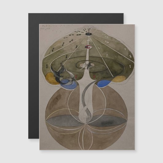 Hilma Af Klint, Tree Of Knowledge No2抽象芸術・アート マグネット招待状 (正面/裏面)