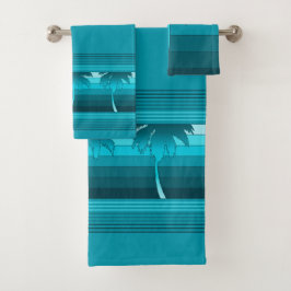 Hiloのハワイのやしストライプのな座標 バスタオルセット