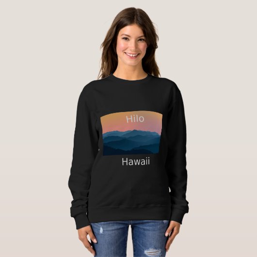 Hilo Hawaii Mountain sunset hometown スウェットシャツ (正面フル)