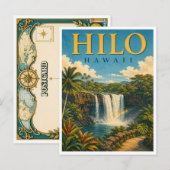 Hilo Hawaii Rainbow Falls GeoSaga ポストカード (正面/裏面)