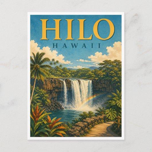 Hilo Hawaii Rainbow Falls GeoSaga ポストカード (正面)