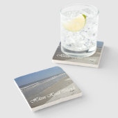 Hilton Head Islandのビーチ場面大理石のコースター ストーンコースター (横)