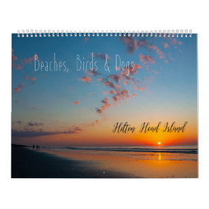 Hilton Head IslandのBeachs、鳥及び犬 カレンダー