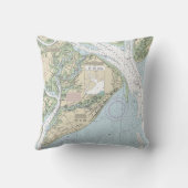 Hilton Head IslandまたはBeaufortの航海のな図表の枕 クッション (裏面)