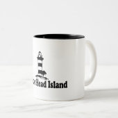 Hilton Head Island。 ツートーンマグカップ (正面右)