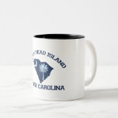Hilton Head Island。 ツートーンマグカップ (正面右)