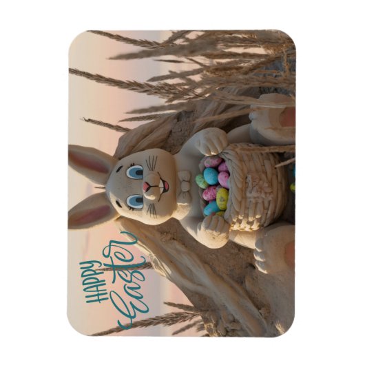 Hilton Head Island Easter Bunny Sand Sculpture マグネット (縦)